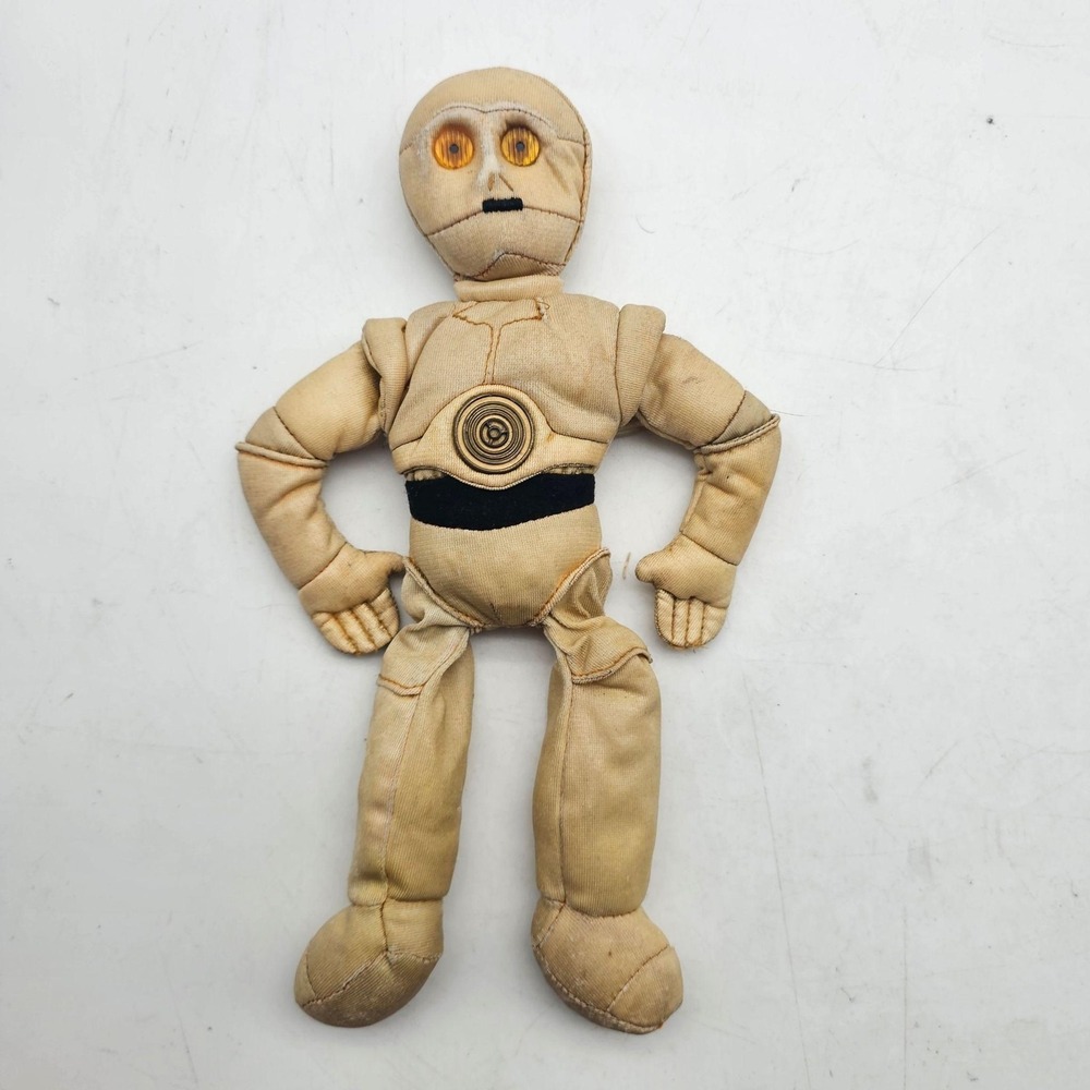 Vintage Kenner Star Wars C-3PO Buddies Beanbag Plush Toy 10" Beige Washable